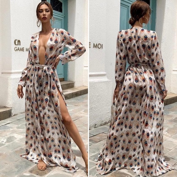 Miss Ord maxi two front slits dress S - Picture 4 of 8